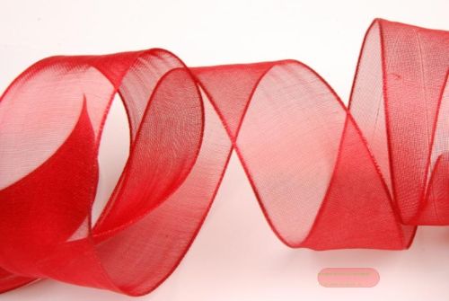 Bild von Band 20m/ 40mm, Lurex-Draht, rot