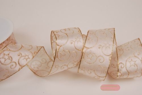 Bild von Band 20m/ 40mm, Sterne, ecru