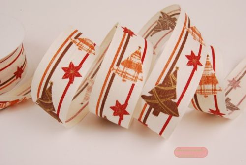 Bild von Band 20m/ 40mm, Leinen m. Sternen, ocker