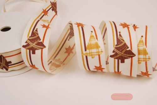 Bild von Band 20m/ 40mm, Leinen m. Sternen, natur