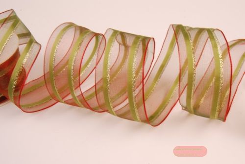 Bild von Band 20m/ 40mm, Harem Sheer, grün/altrot