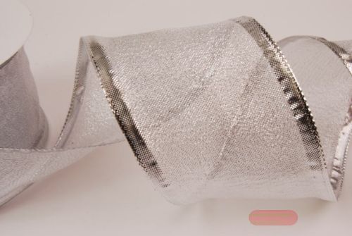 Bild von Band 20m/ 70mm, Metallicvoile m. Draht, silber