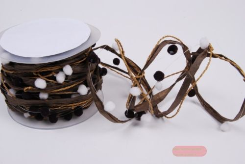 Bild von Girlande 10m/ 10mm, Pomponschnur, braun