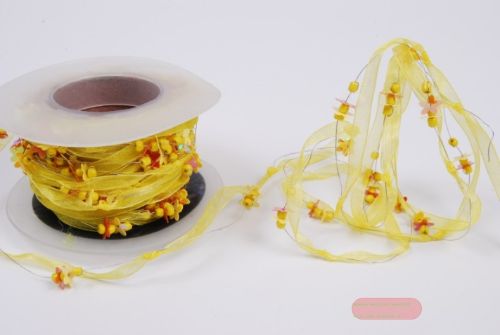 Bild von Girlande 10m/ 10mm, Flower, gelb