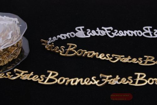 Bild von Band 10m/ 14mm, BonnesFetes klebend, gold