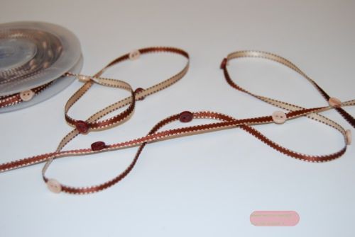 Bild von Band 10m/ 4mm, Knopf an Band, braun