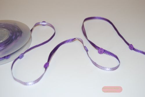 Bild von Band 10m/ 4mm, Knopf an Band, violett