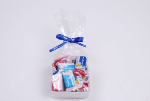 Bild von Blockbodenbeutel 40my/ Silber-Karton, 70x 50x 250mm, klar