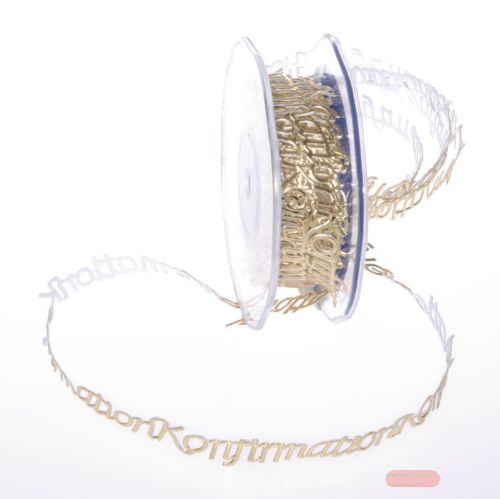 Bild von Band 10m/ 15mm, Konfirmation 120x klebend, gold