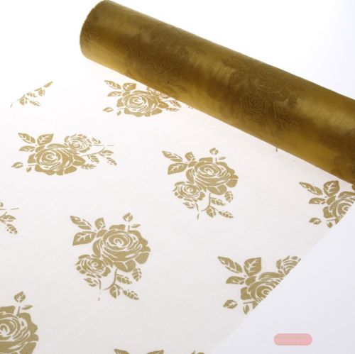 Bild von Tischläufer 15m/ 280mm, Flock Roses, honey