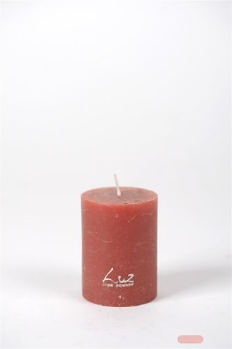 Bild von Rustic Zylinderkerze,   8cm x Ø60mm, coral*