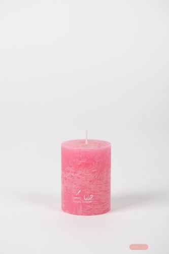 Bild von Rustic Zylinderkerze,   8cm x Ø60mm, fuchsia