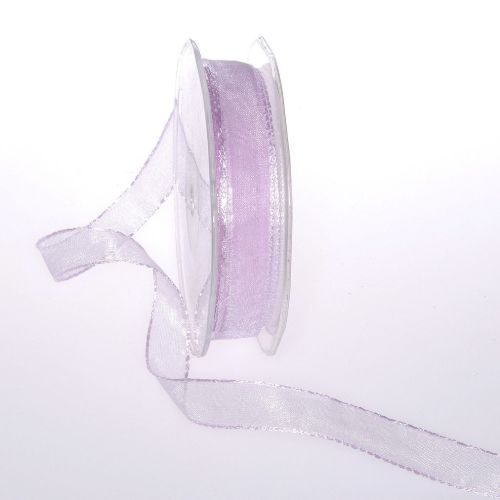 Bild von Band 25m/ 15mm, Organza/ Häkelkanten, lavendel