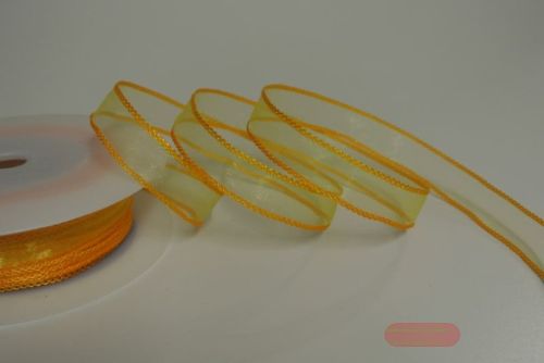 Bild von Band 20m/ 15mm, Organza mit Flechtkante, gelb