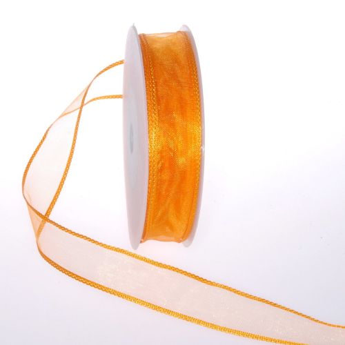 Bild von Band 20m/ 25mm, Organza mit Flechtkante, orange