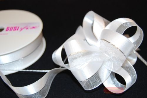 Bild von Susifix 25m/ 25mm, Band Tüll/Satin, weiss