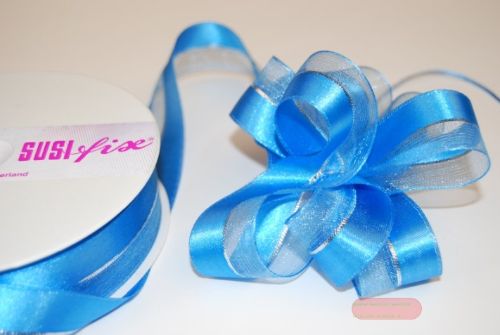 Bild von Susifix 25m/ 25mm, Band Tüll/Satin, blau
