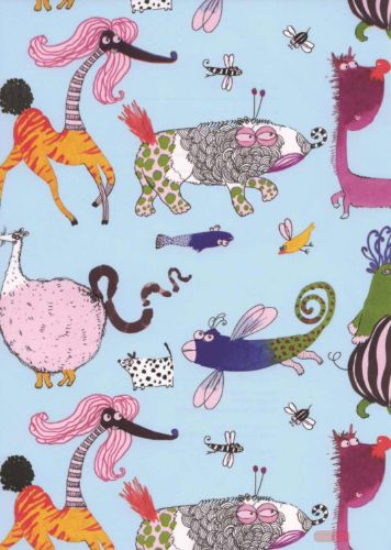 Bild von Bogen 70x 100cm, Crazy, h'blau/bunt