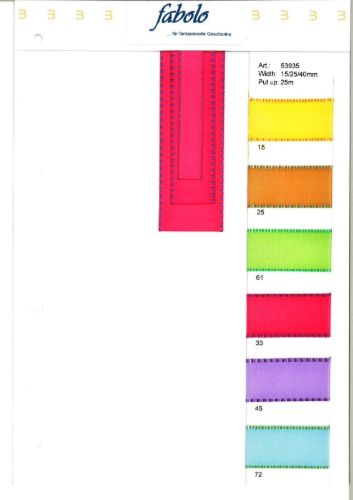 Bild von Band 25m/ 40mm, Uni mit Würfelkante, gelb