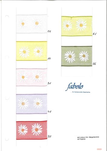 Bild von Band 20m/ 40mm, Blume Margrite, lila