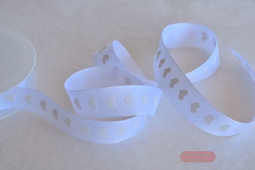 Bild von Band 20m/ 25mm, Heart 3d, weiss