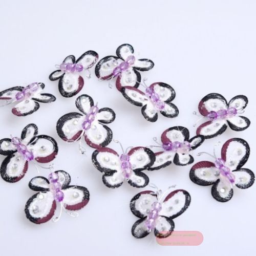 Bild von Schmetterling, Organza 35mm - Klebepunkt, schwarz