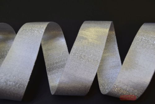 Bild von Band 25m/ 25mm, Lurex in Satin, weiss