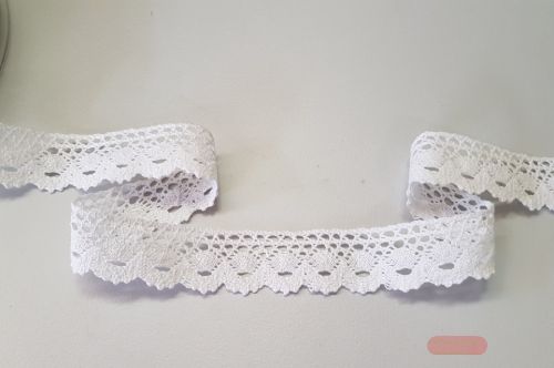Bild von Band 10m/ 28mm, Häkel-Spitzenborte, weiss