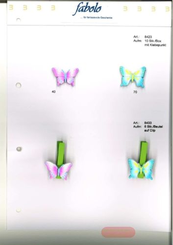 Bild von Aufleger, Schmetterling 30mm klebend, rosa