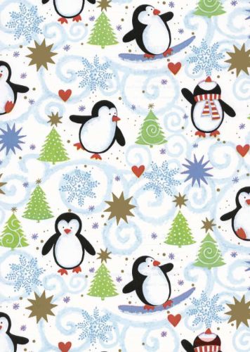 Bild von Rolle 200m x 100cm, Spitzbergen Pingu, bunt