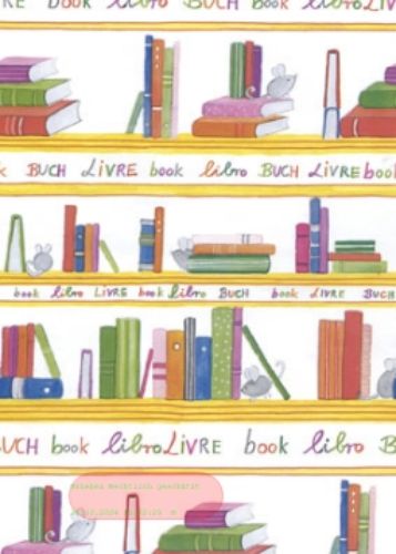 Bild von Bogen 70x 100cm, Leseratte, weiss-bunt