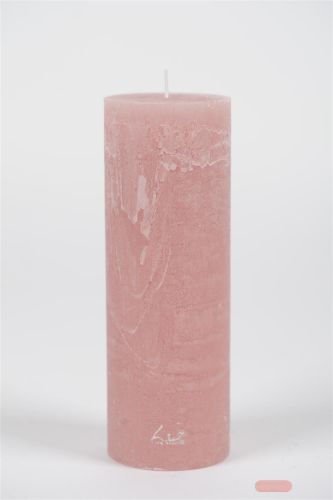 Bild von Rustic Zylinderkerze, 20cm x Ø70mm, taupe rosa