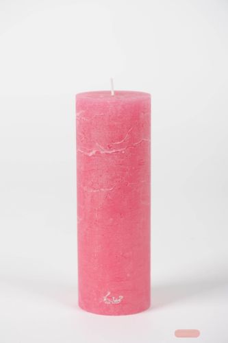 Bild von Rustic Zylinderkerze, 20cm x Ø70mm, fuchsia