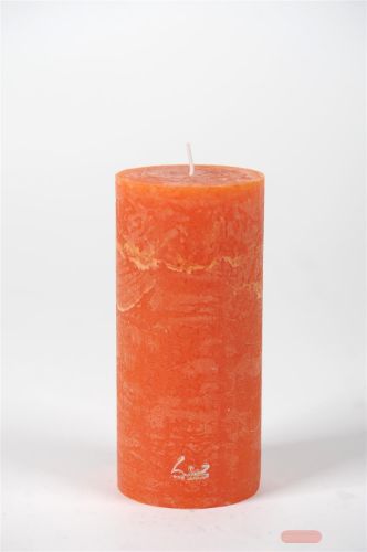 Bild von Rustic Zylinderkerze, 20cm x Ø70mm, orange
