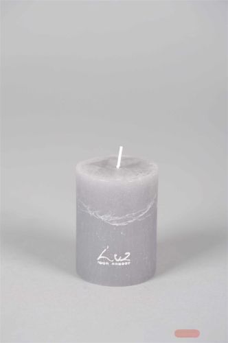 Bild von Rustic Zylinderkerze,   8cm x Ø60mm, mausgrau