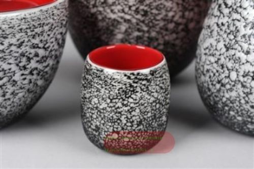 Bild von Glasvase, Lueur rouge - 10x 10cm, weiss/schwarz