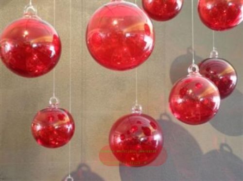 Bild von Glaskugel, mit Glasöse - 10cm, rot