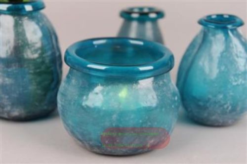 Bild von Glasvase, Polar- abgerundeten Rand 11x  9cm, aqua