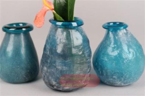 Bild von Glasvase, Polar- abgerundeten Rand 9x 12.5cm, aqua