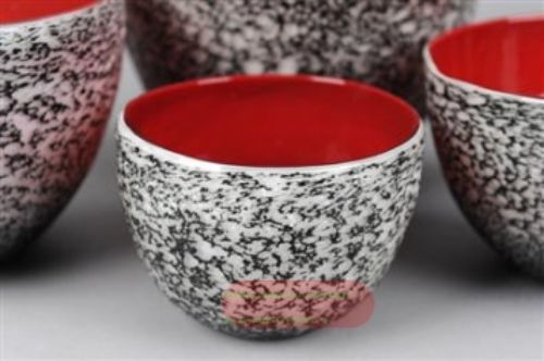 Bild von Glasvase, Lueur rouge - 14x 10cm, weiss/schwarz