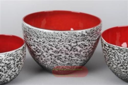 Bild von Glasvase, Lueur rouge - 23x 15cm, weiss/schwarz