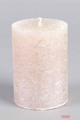 Bild von Metallic Zylinderkerze, 10cm x Ø70mm, pearl