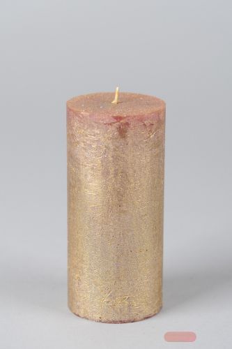 Bild von Metallic Zylinderkerze, 15cm x Ø70mm, gold/26