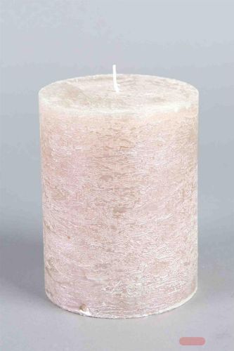 Bild von Metallic Zylinderkerze, 13cm x Ø100mm, pearl
