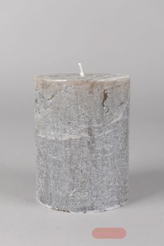 Bild von Metallic Zylinderkerze, 13cm x Ø100mm, silver