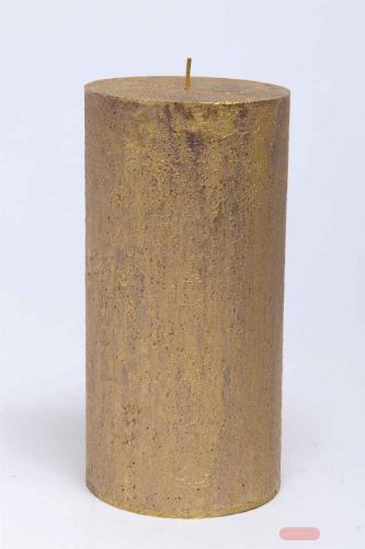 Bild von Metallic Zylinderkerze, 20cm x Ø100mm, gold/26