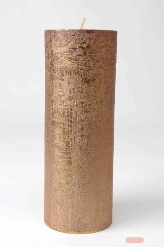 Bild von Metallic Zylinderkerze, 27cm x Ø100mm, gold/26