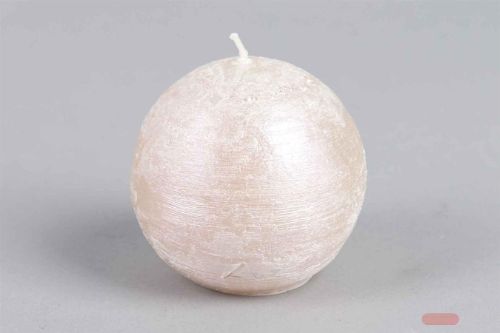 Bild von Metallic Kugelkerze, Ø80mm, pearl