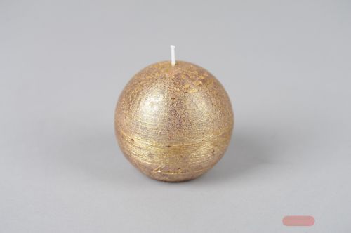 Bild von Metallic Kugelkerze, Ø80mm, gold/26