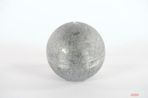 Bild von Metallic Kugelkerze, Ø100mm, black silver